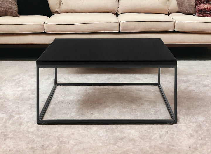 35" Black Metal Square Coffee Table Image 7