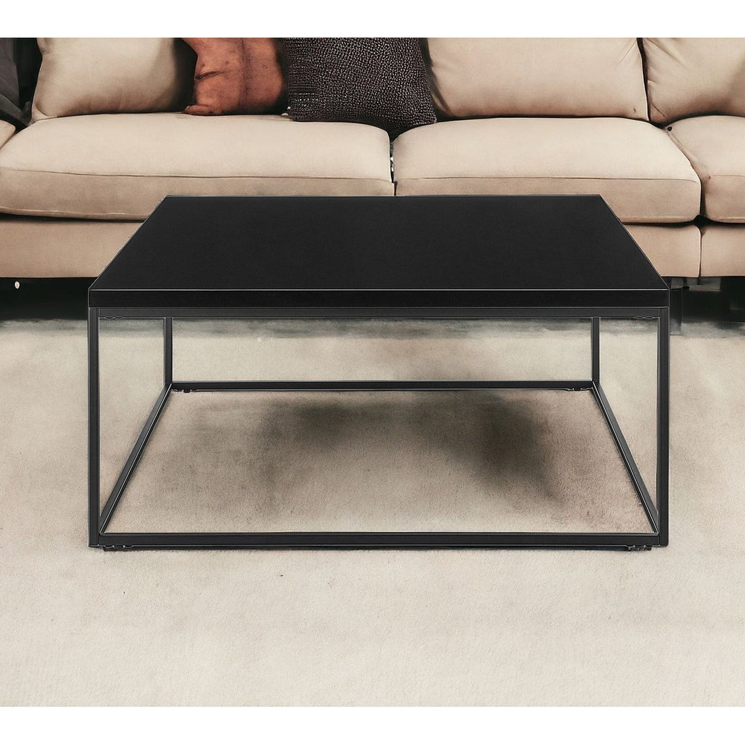 35" Black Metal Square Coffee Table Image 8