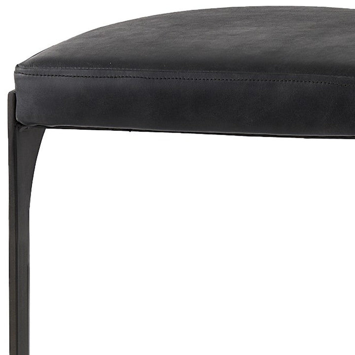 35" Black Iron Backless Bar Chair Image 11