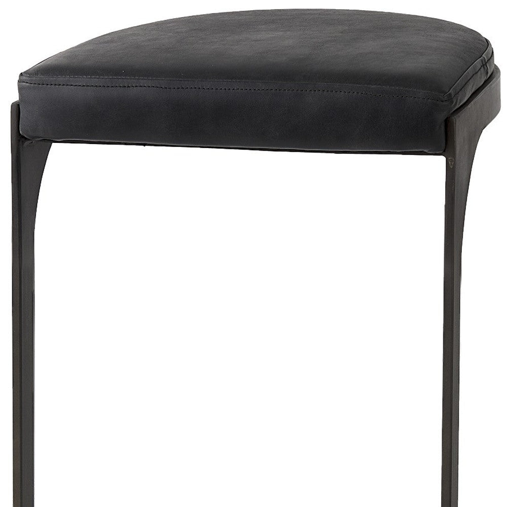 35" Black Iron Backless Bar Chair Image 12