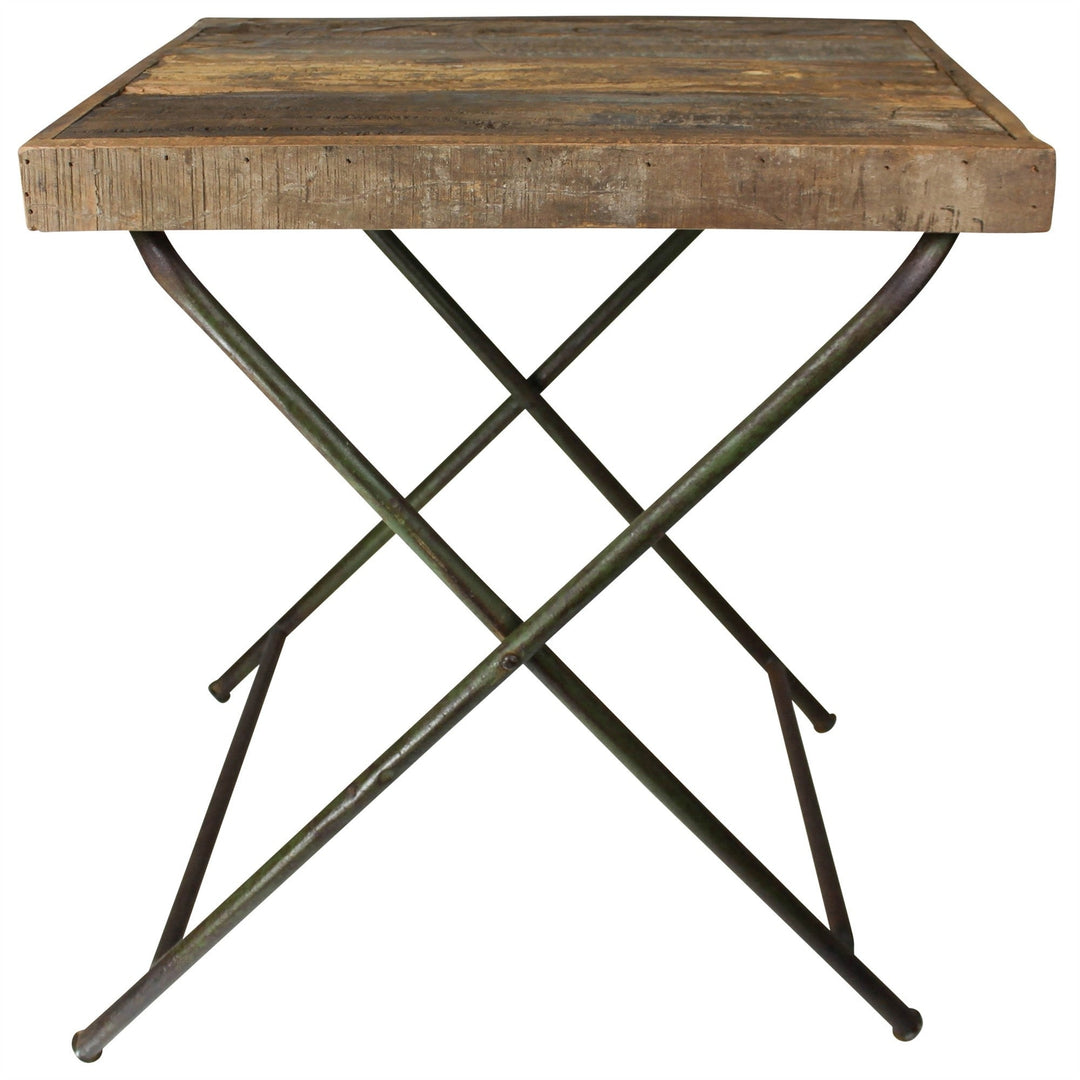 30" Charcoal And Wood Brown Solid Wood End Table Image 2