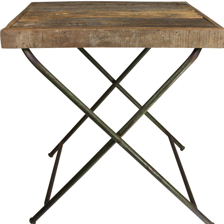 30" Charcoal And Wood Brown Solid Wood End Table Image 3