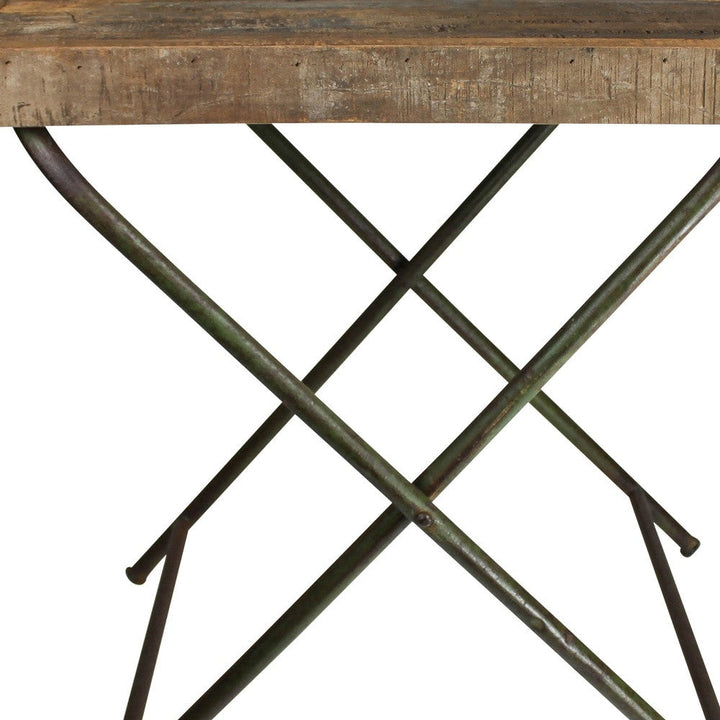 30" Charcoal And Wood Brown Solid Wood End Table Image 4