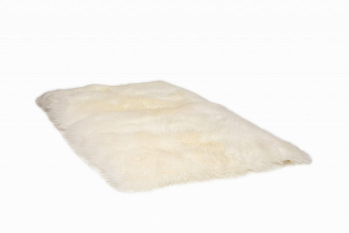 3 X 5 Natural Rectangular Sheepskin Area Rug Image 6