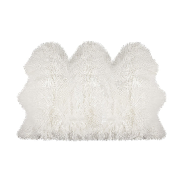 3 X 5 Off White Faux Sheepskin Printed Area Rug Image 1