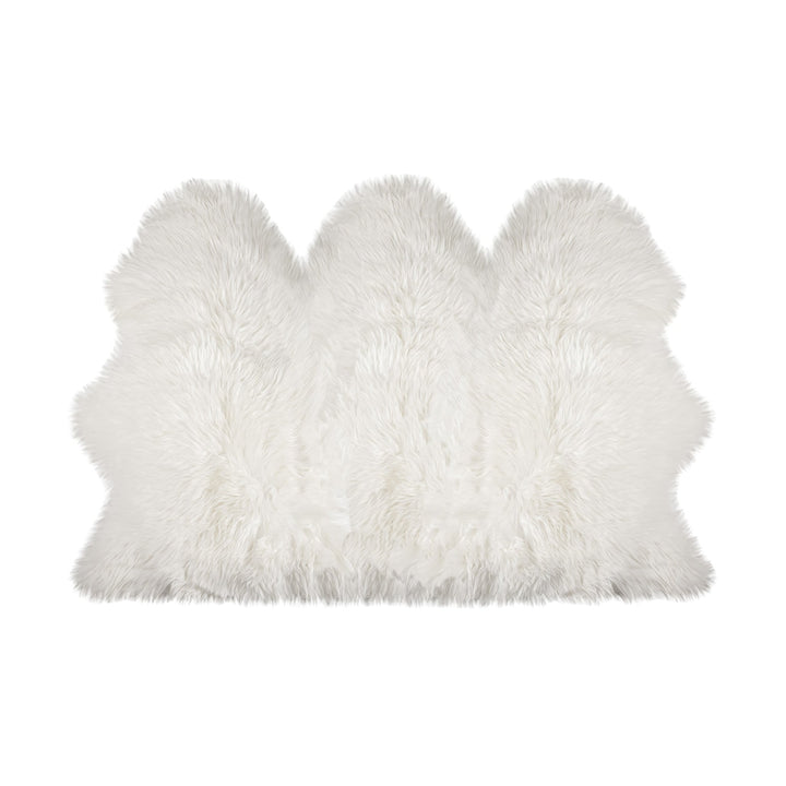 3 X 5 Off White Faux Sheepskin Printed Area Rug Image 6