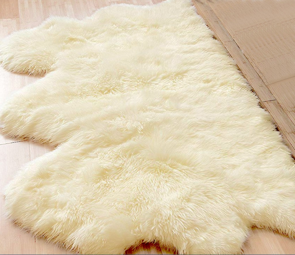 3 X 5 Trio Natural Sheepskin Area Rug Image 4