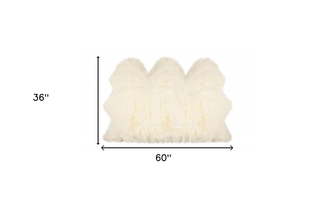 3 X 5 Trio Natural Sheepskin Area Rug Image 6