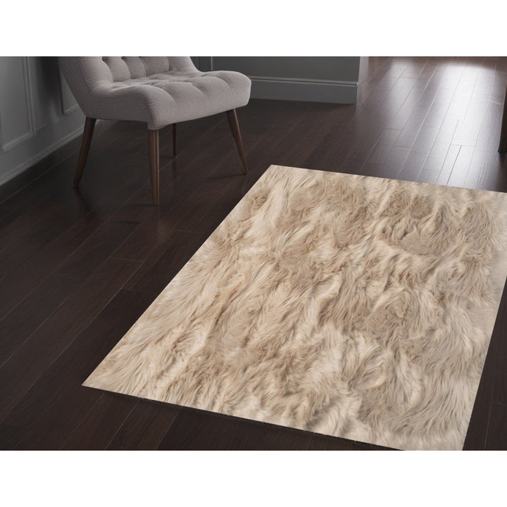 3 X 5 Taupe Non Skid Area Rug Image 5