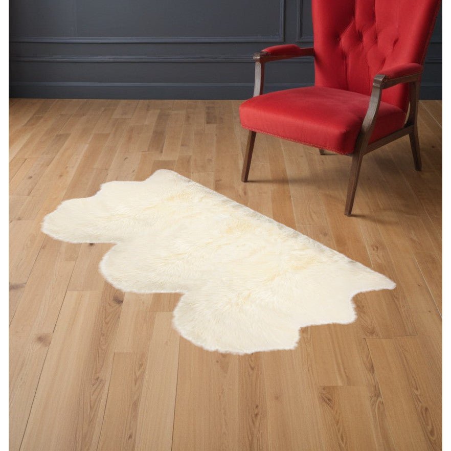 3 X 5 Trio Natural Sheepskin Area Rug Image 9