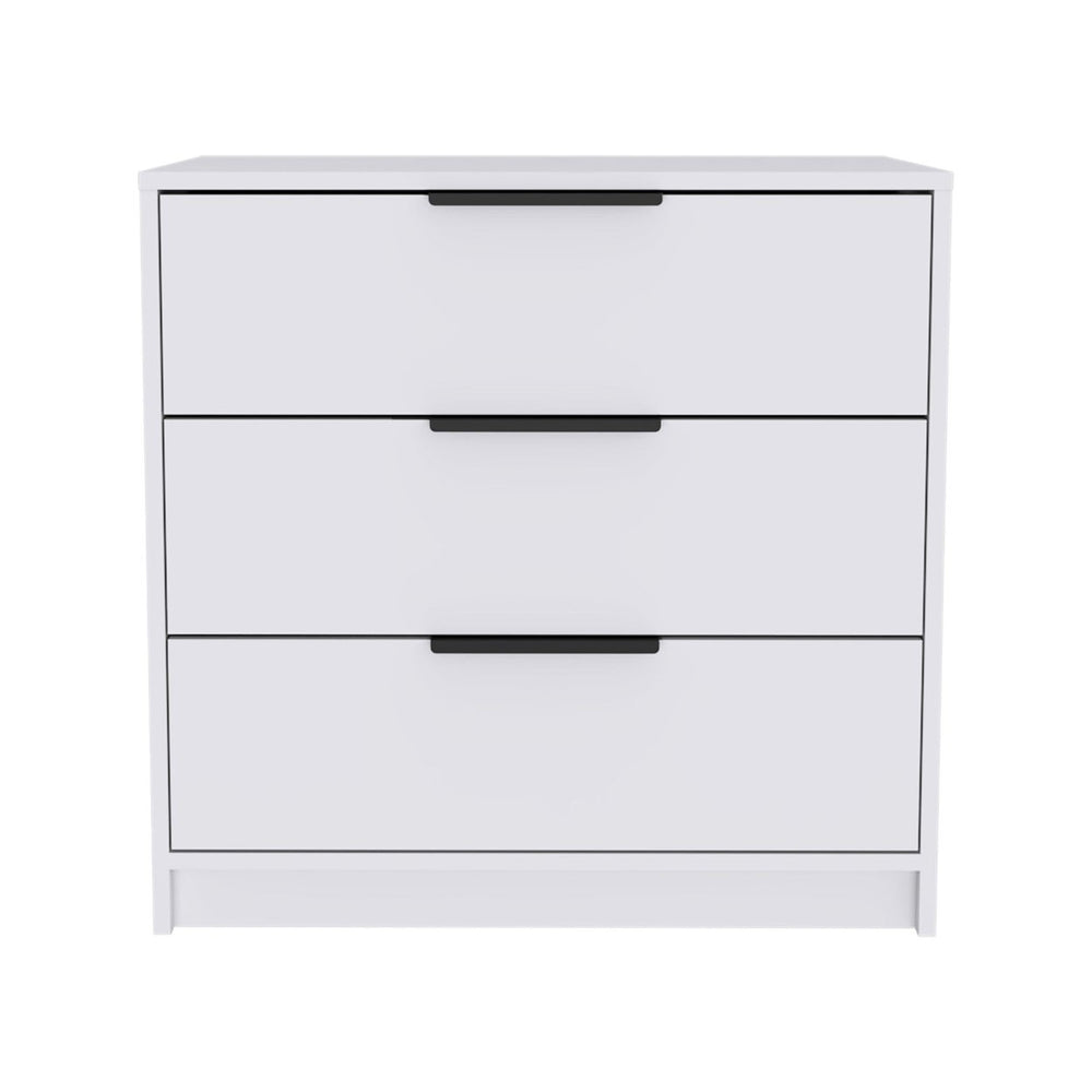 28" White Manufactured Wood Three Drawer Dresser Image 2