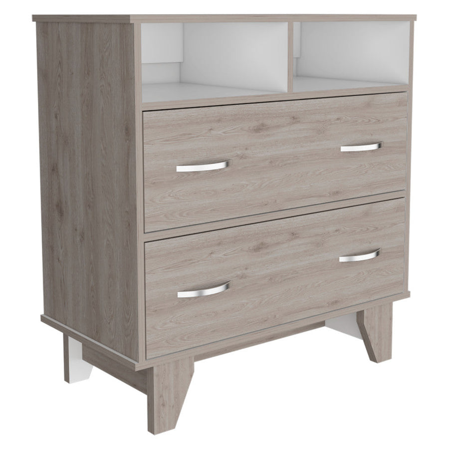 32" Light Grey Manufactured Wood Two Drawer Dresser Image 1