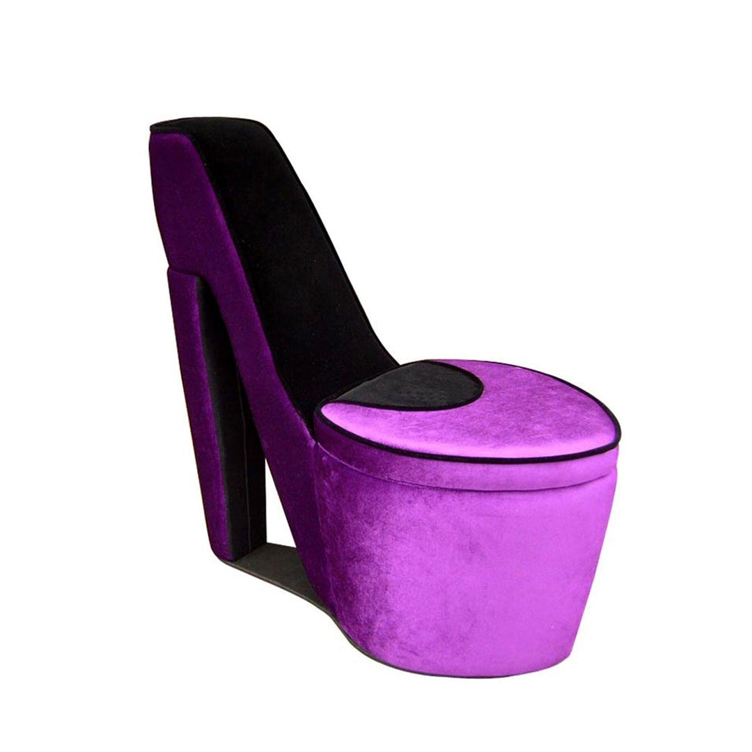 32" Purple Faux Suede Side Chair Image 1