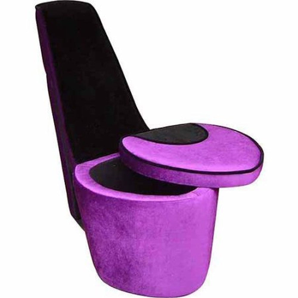 32" Purple Faux Suede Side Chair Image 2