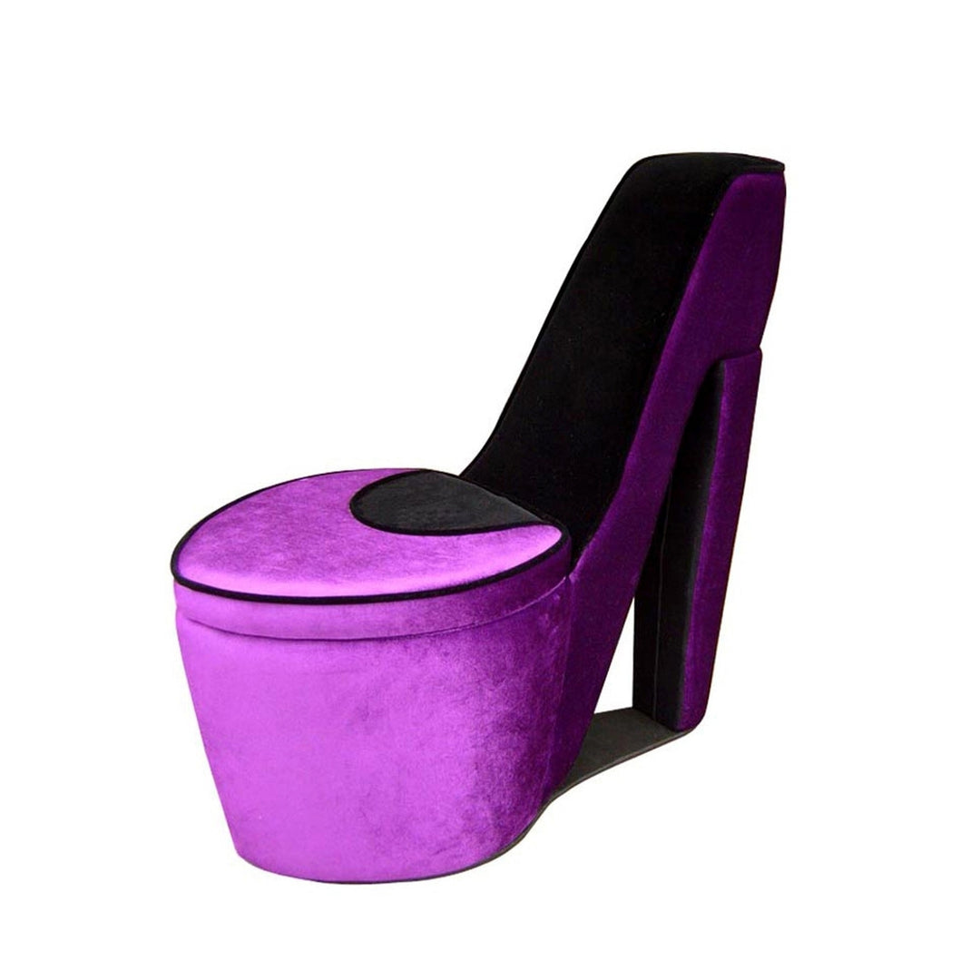 32" Purple Faux Suede Side Chair Image 3