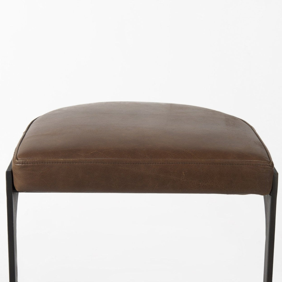 29" Medium Brown Iron Backless Bar Chair Image 6