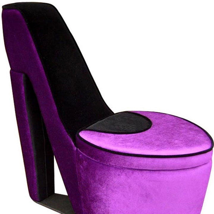 32" Purple Faux Suede Side Chair Image 4