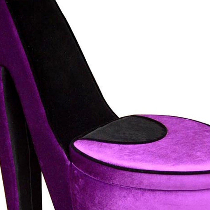 32" Purple Faux Suede Side Chair Image 5