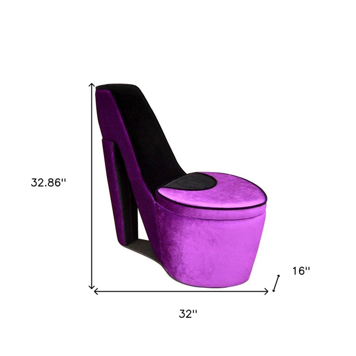 32" Purple Faux Suede Side Chair Image 6