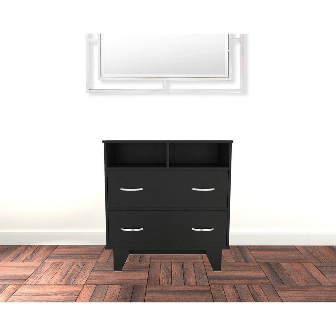 32" Black Manufactured Wood Two Drawer Dresser Image 4