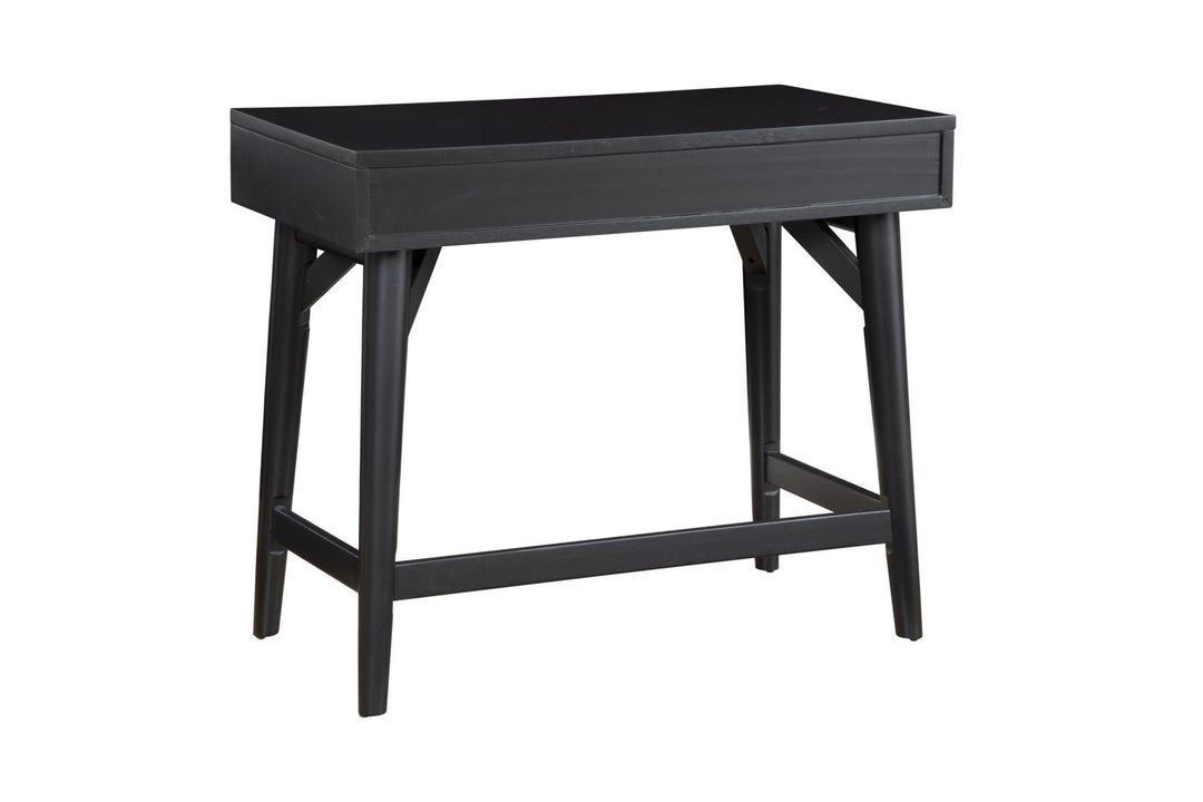 36" Black Solid Manufactured Wood Writing Desk with Two Drawers Image 7