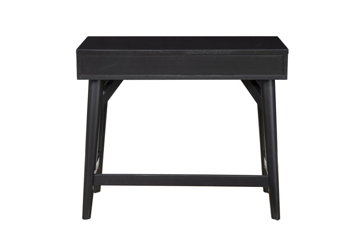 36" Black Solid Manufactured Wood Writing Desk with Two Drawers Image 8