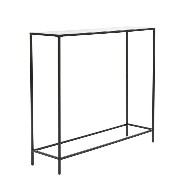 36" Clear and Black Glass Console Table Image 2