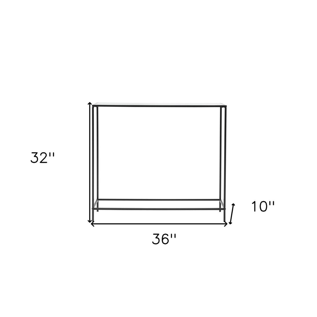 36" Clear and Black Glass Console Table Image 5