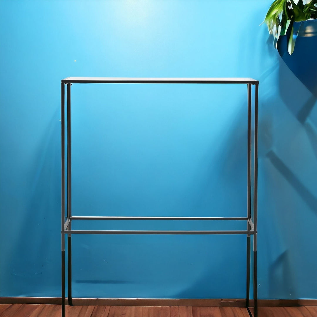 36" Clear and Black Glass Console Table Image 6