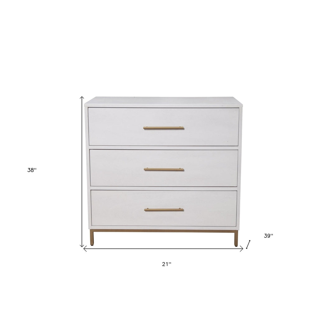 36" White Solid Wood Three Drawer Chest Image 4