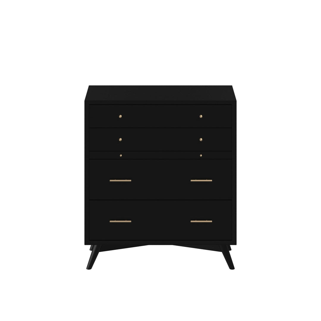 38" Black Solid Wood Four Drawer Chest Image 1