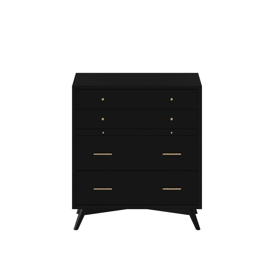 38" Black Solid Wood Four Drawer Chest Image 1