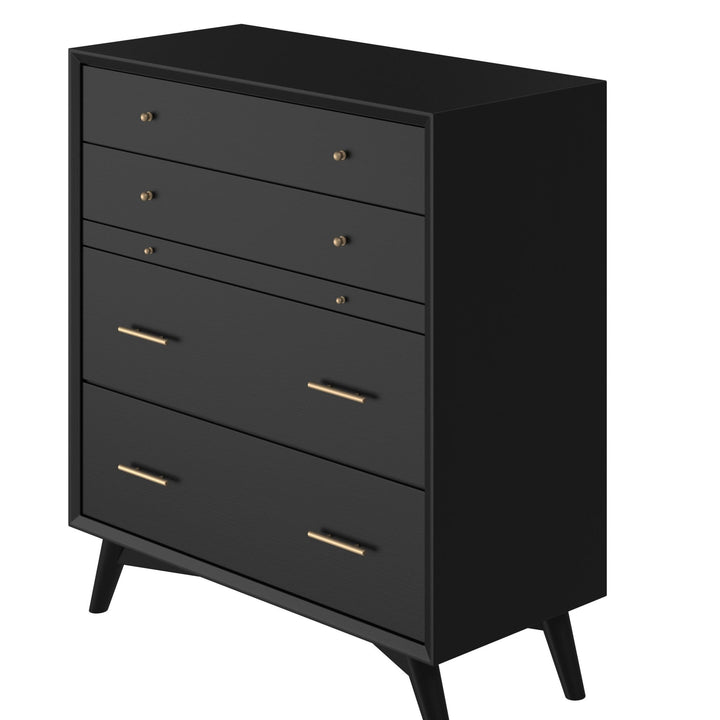 38" Black Solid Wood Four Drawer Chest Image 5