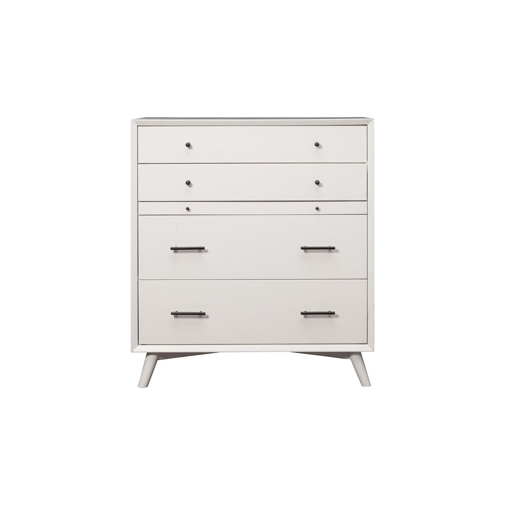 38" White Solid Wood Four Drawer Chest Image 2