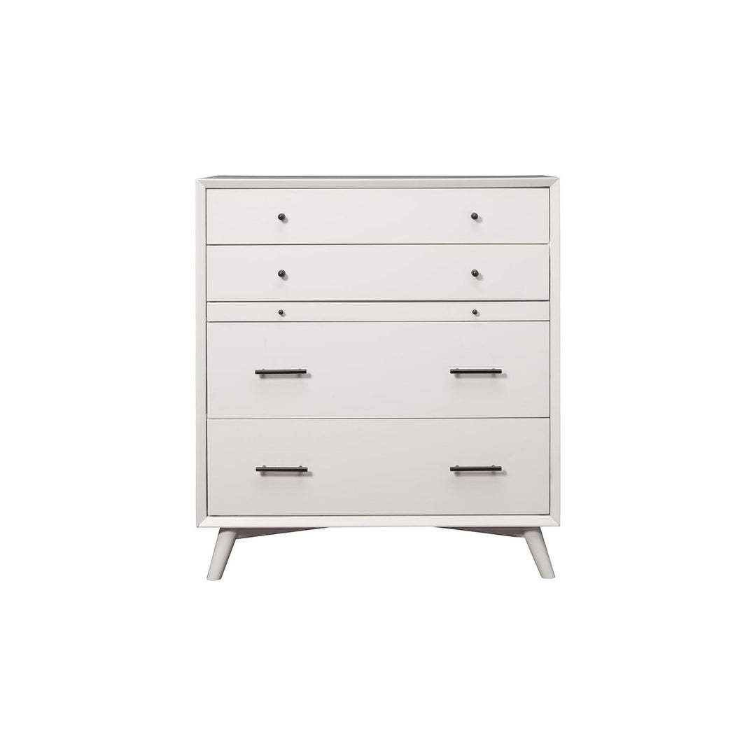 38" White Solid Wood Four Drawer Chest Image 2