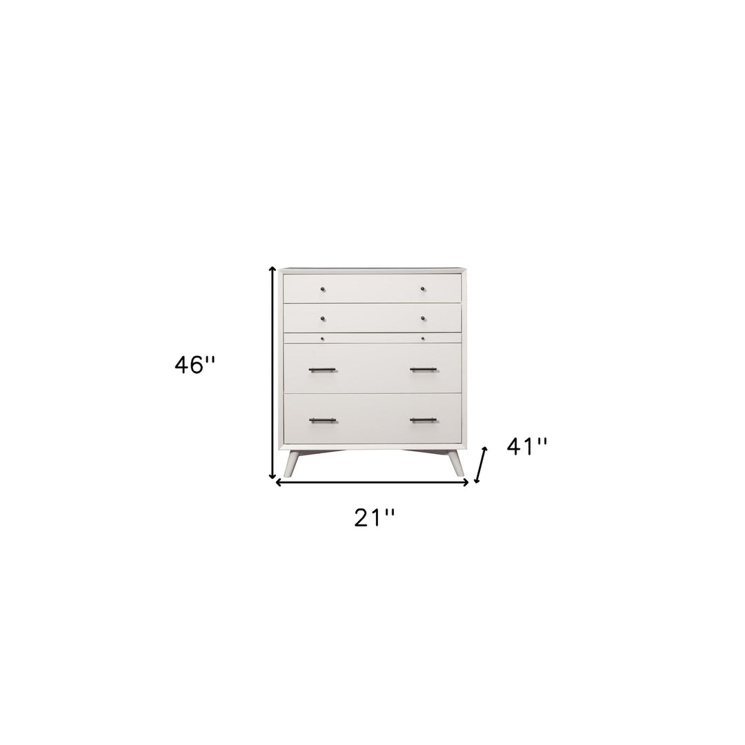 38" White Solid Wood Four Drawer Chest Image 10