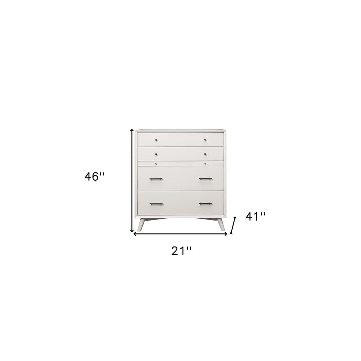 38" White Solid Wood Four Drawer Chest Image 10