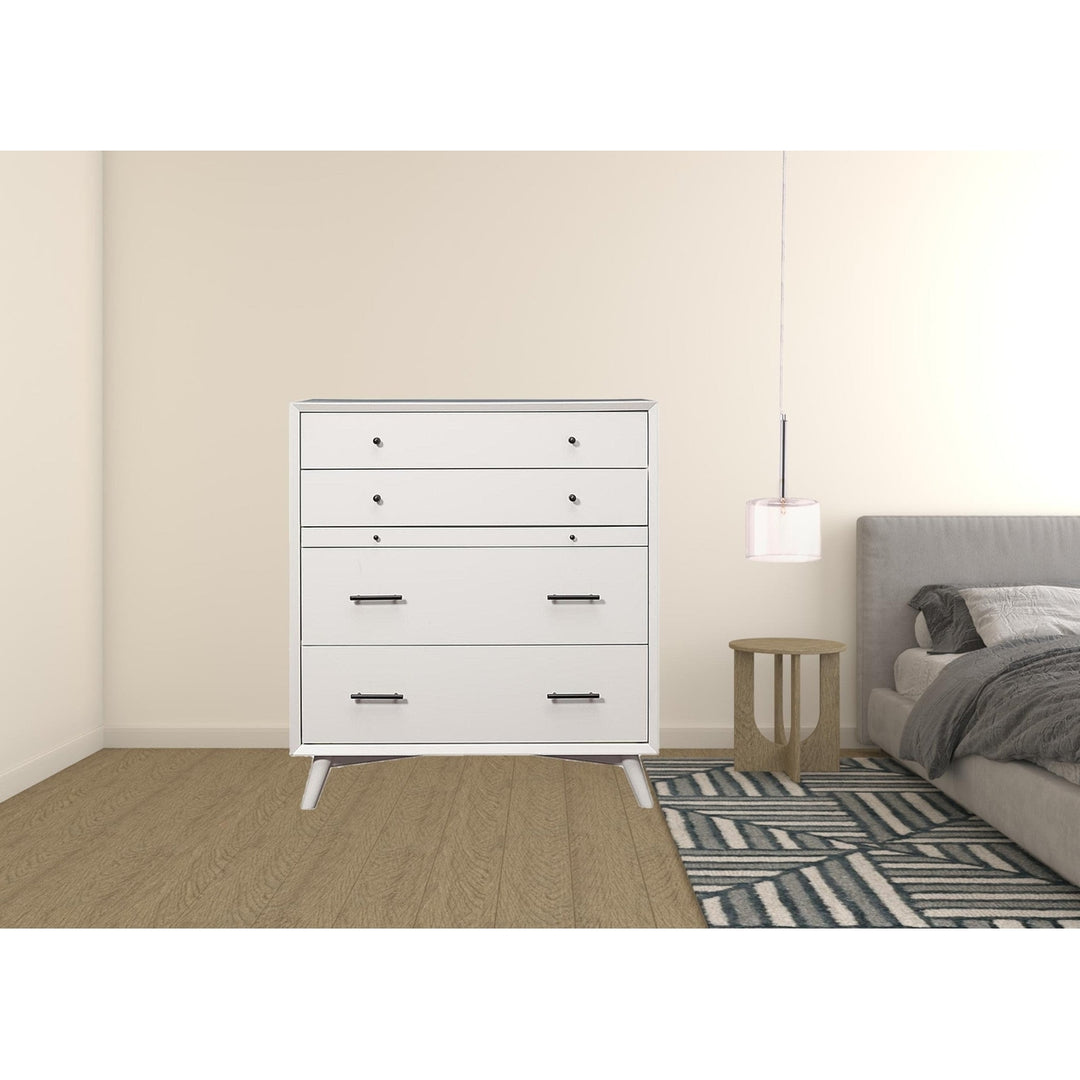 38" White Solid Wood Four Drawer Chest Image 11