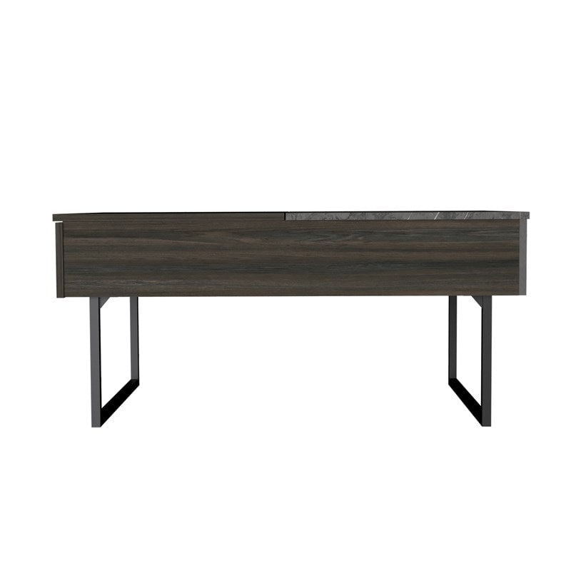 39" Onyx And Carbon Rectangular Lift Top Coffee Table With Drawer Image 1