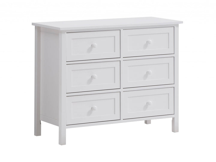 39" White Manufactured Wood Six Drawer Dresser Image 1