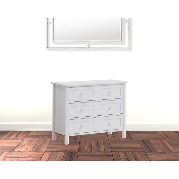 39" White Manufactured Wood Six Drawer Dresser Image 5