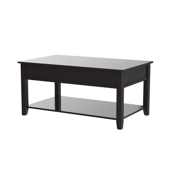 40" Black Manufactured Wood Lift Top Coffee Table With Storage Image 7