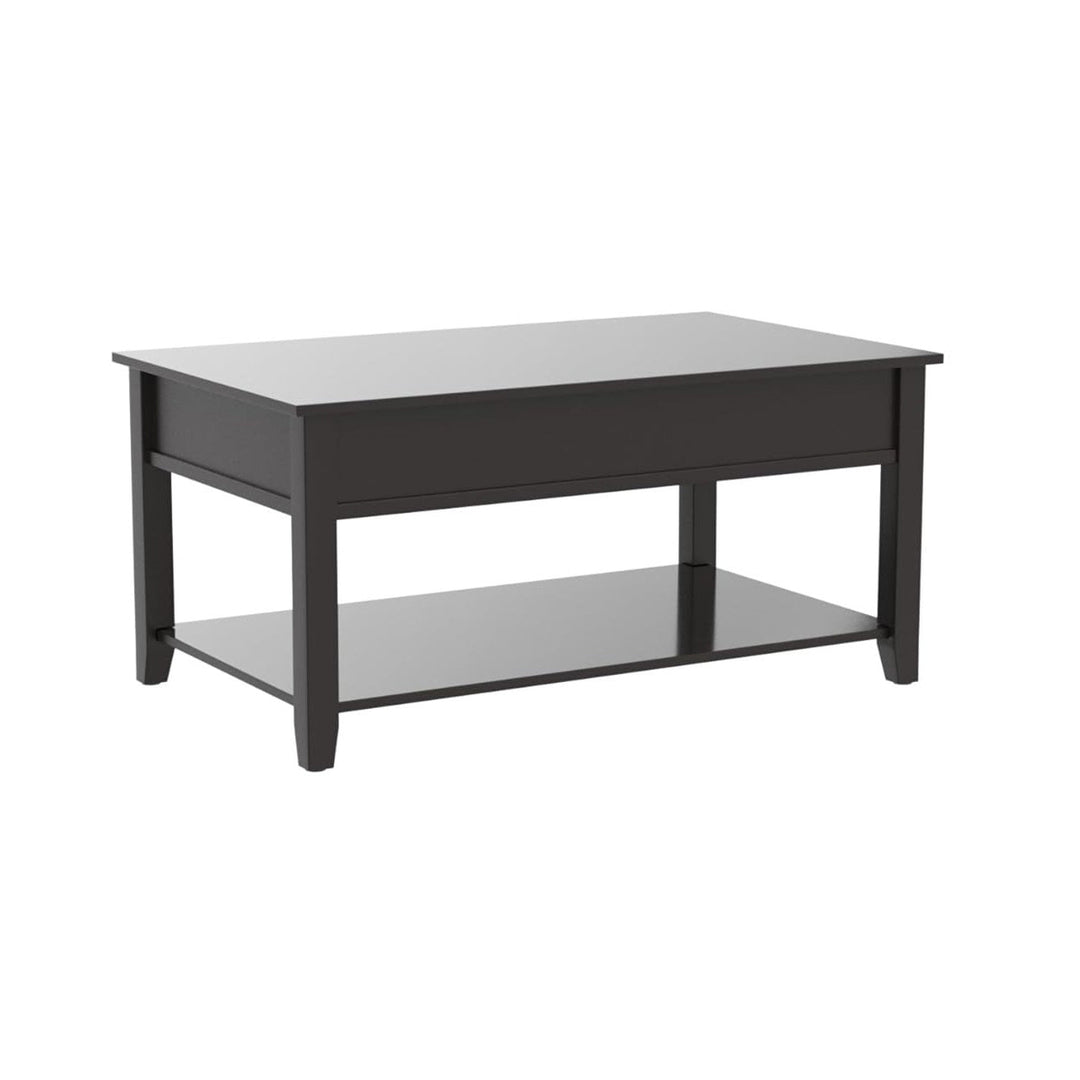 40" Black Manufactured Wood Lift Top Coffee Table With Storage Image 8