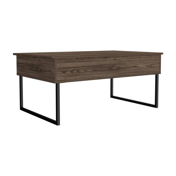 41" Dark Walnut Manufactured Wood Rectangular Lift Top Coffee Table Image 1