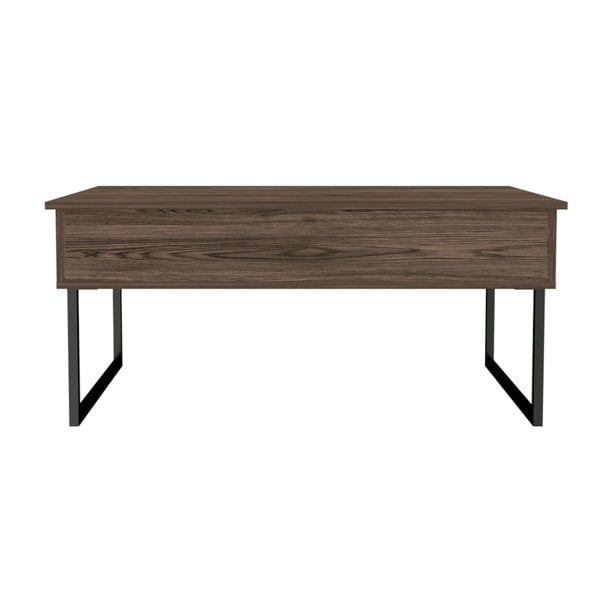 41" Dark Walnut Manufactured Wood Rectangular Lift Top Coffee Table Image 3