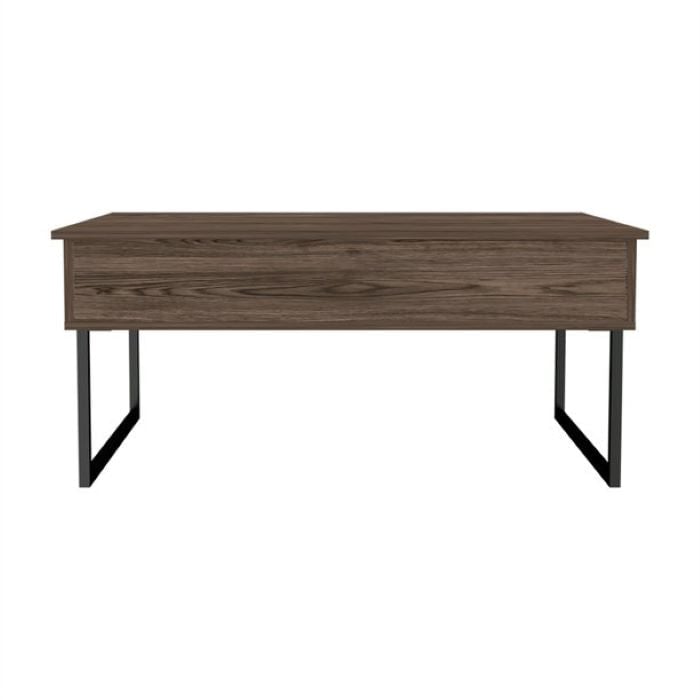 41" Dark Walnut Manufactured Wood Rectangular Lift Top Coffee Table Image 10