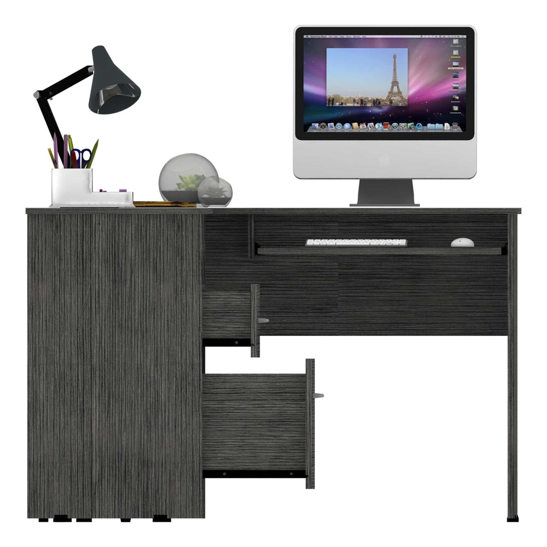 41" Gray L Shape Computer Desk Image 5