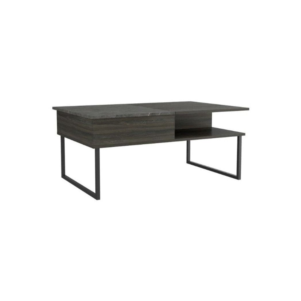 41" Onyx And Carbon Manufactured Wood Rectangular Lift Top Coffee Table Image 1