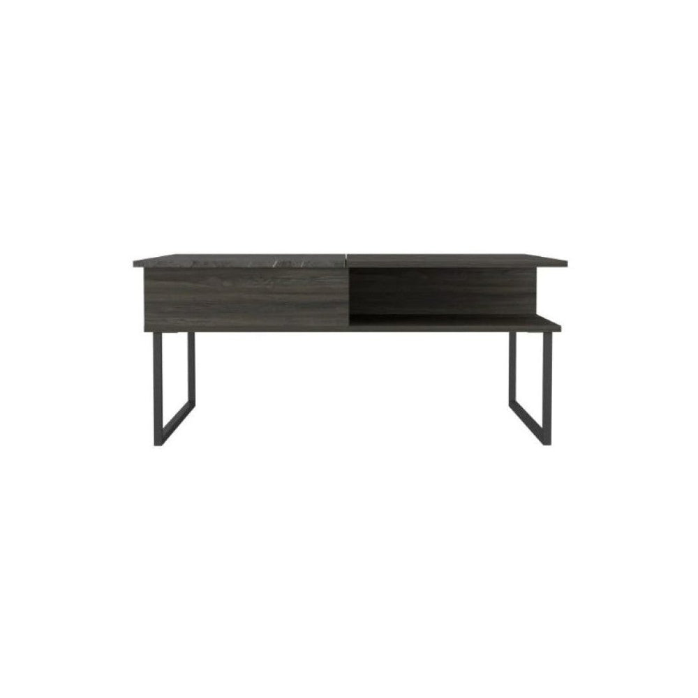 41" Onyx And Carbon Manufactured Wood Rectangular Lift Top Coffee Table Image 2