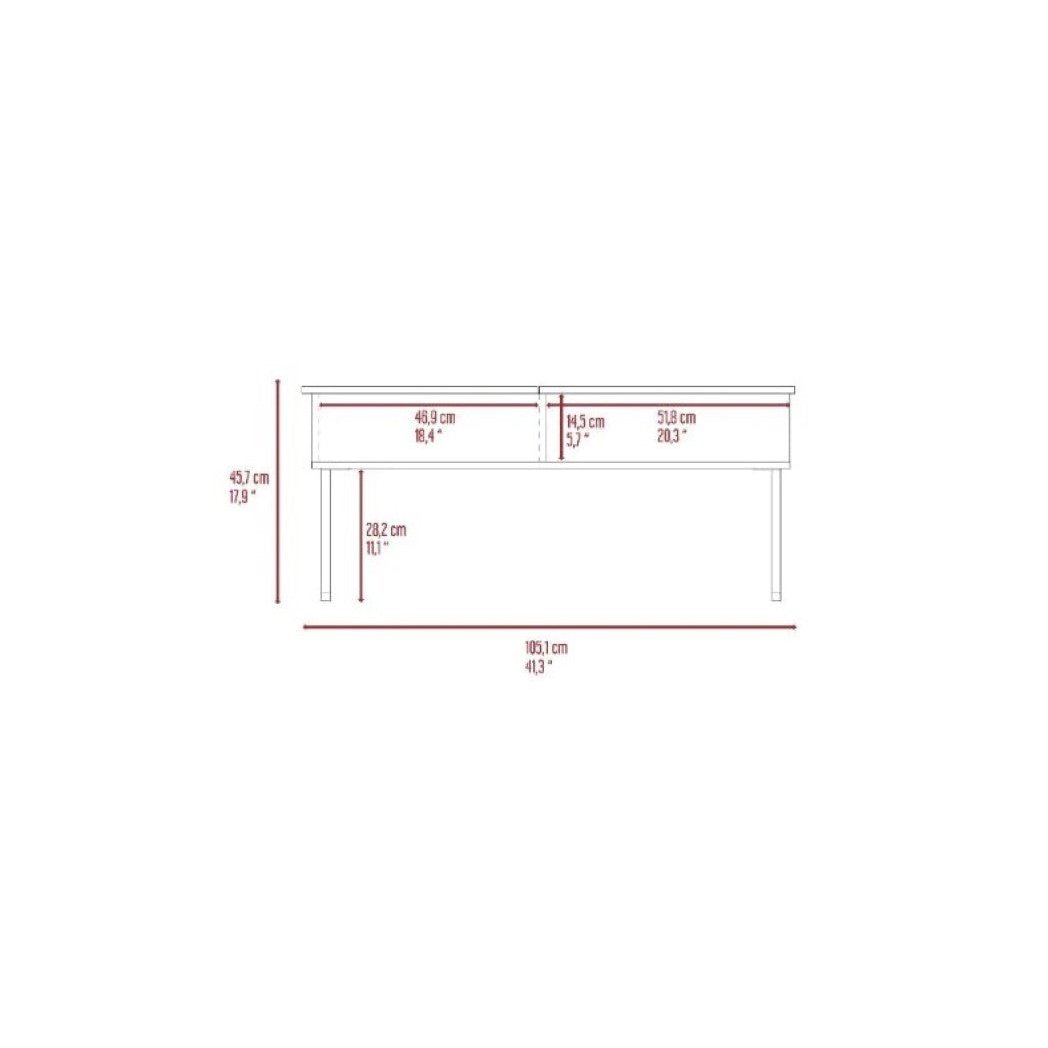 41" Onyx And Carbon Manufactured Wood Rectangular Lift Top Coffee Table Image 7